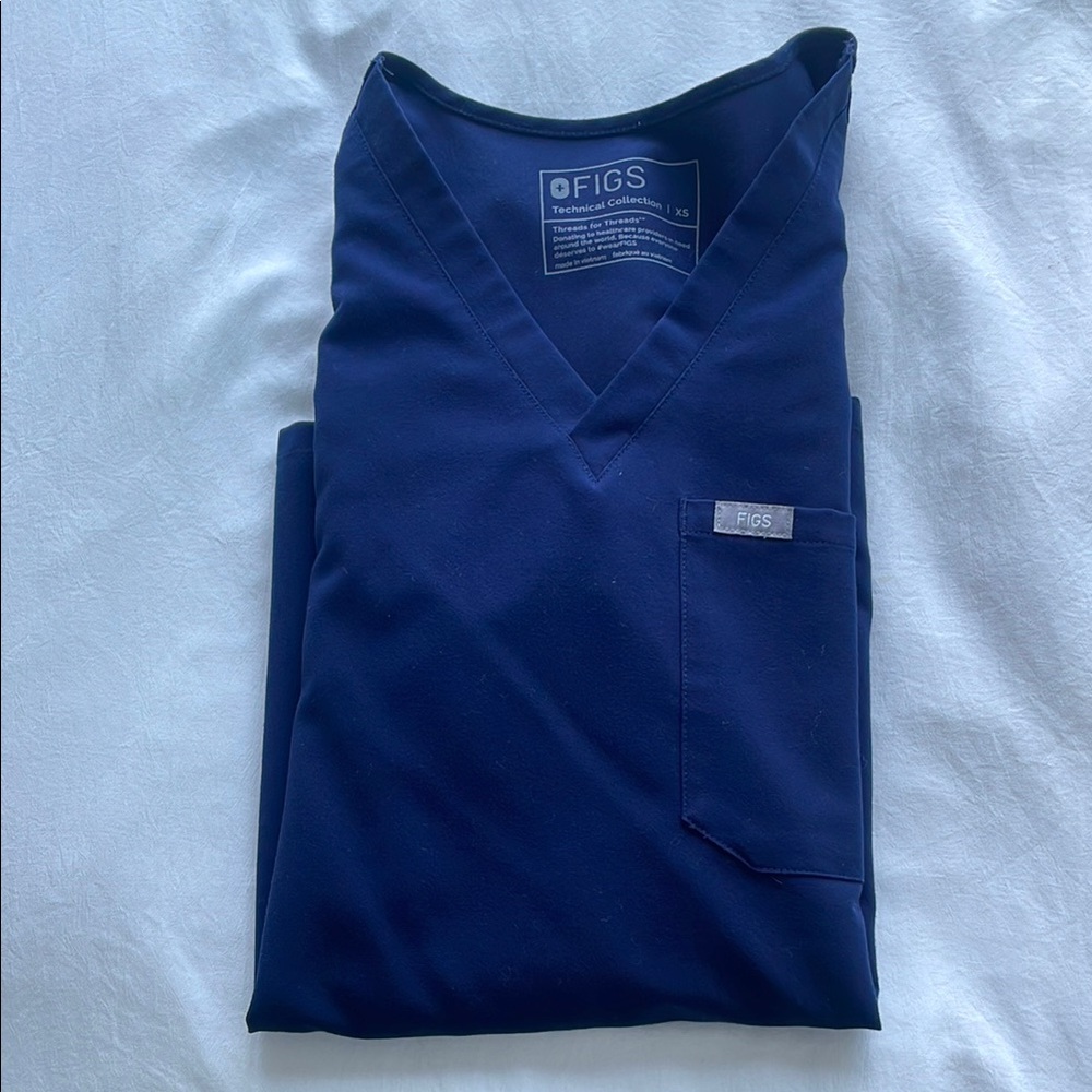 Figs Navy Blue Catarina Scrub Top